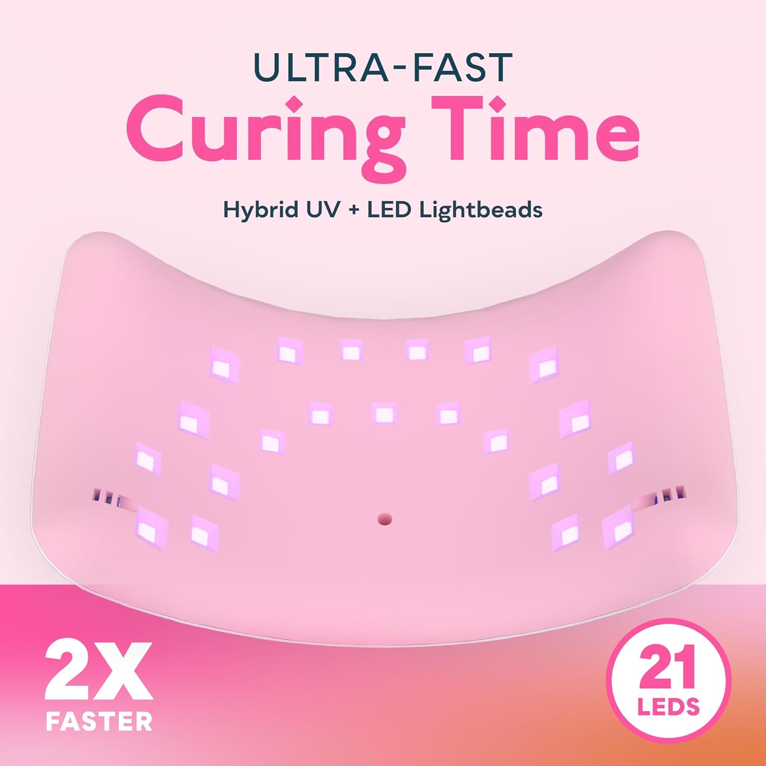 SUNUV SUN8 UV Light for Nails, UV LED Nail Lamp with 3 Timer Settings, Auto Sensor LCD Display Compatible with All Gel Polish Pink