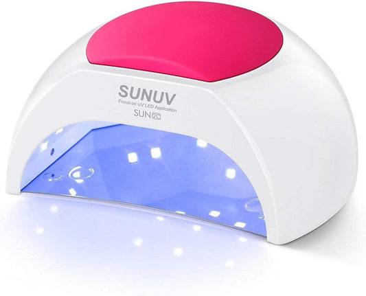 SUNUV SUN2C 48W UV Light for Nails, UV LED Nail Lamp with 4 Timer Settings, Curing Lights Compatible with All Gel Polish Rose