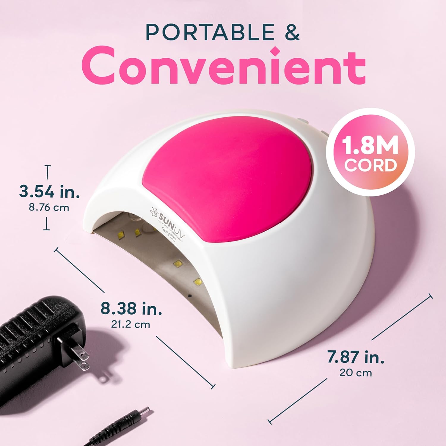 SUNUV UV Light for Nails, UV LED Nail Lamp with 4 Timer Settings, 33 LEDs Compatible with All Gel Polish Auto Sensor Removable Base SUN2C Rose
