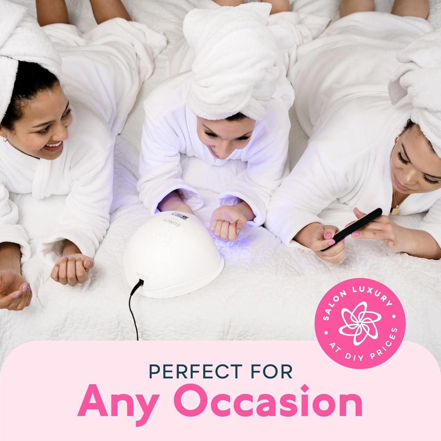 SUNUV UV Light for Nails, UV LED Nail Lamp with 4 Timer Settings, Compatible with All Gel Polish, Auto Sensor LCD Display Removable Base, SUN5