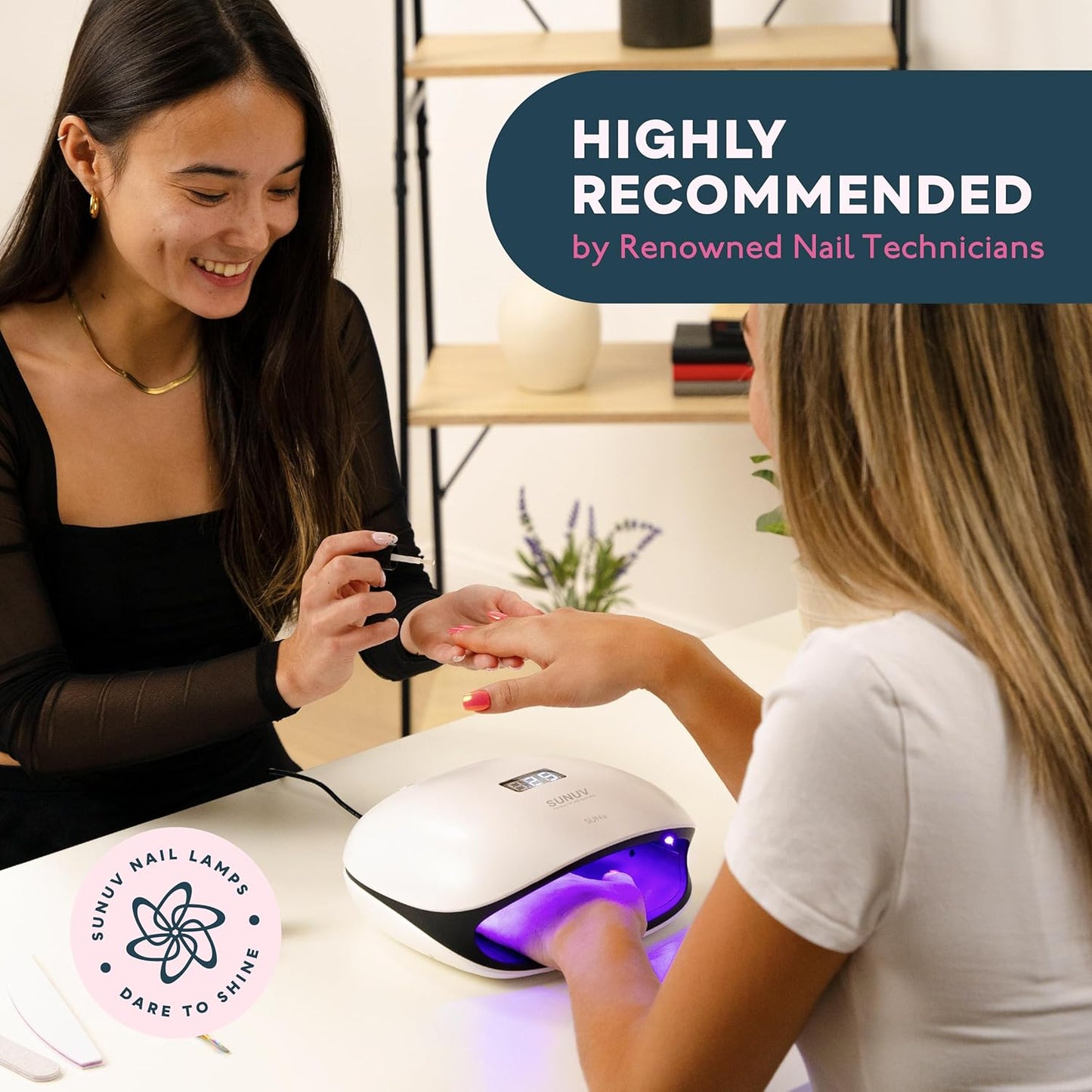 SUNUV 48W UV LED Nail Lamp, UV Light for Nails Compatible with All Gel Polish, 36 LEDS with 4 Timer Settings, LCD Display for Home Salon SUN4 Black