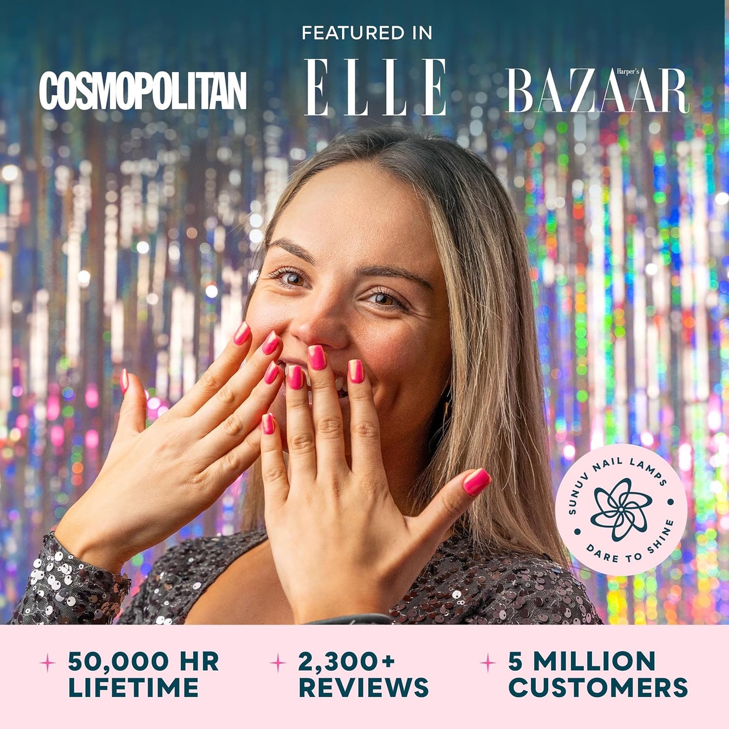 SUNUV SUN3 Professional UV Light for Gel Nails, LED Nail Lamp for Gel Polish with 4-Timer and Sensor, 39 PCS LED Beads, UV Dryer for Salon Home Gift for Woman Mom Girl