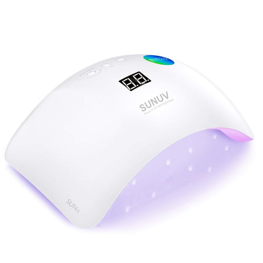 SUNUV SUN8 UV Light for Nails, UV LED Nail Lamp with 3 Timer Settings, Auto Sensor LCD Display Compatible with All Gel Polish Pink