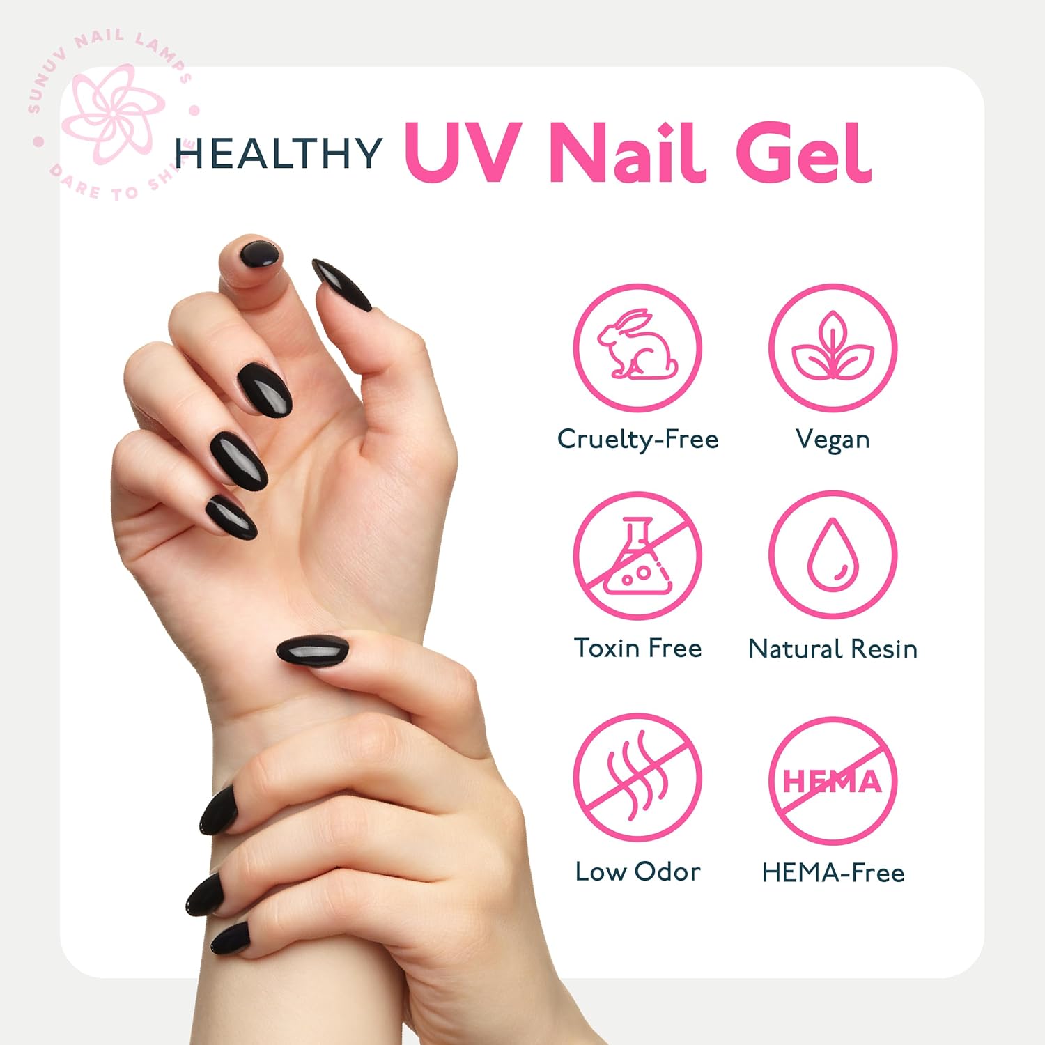 SUNUV 15ml Gel Top Coat and Base Coat Set, Gel Nail Polish Kit 2 Pack, Hema Free Art Manicure UV Nail Lamp No Wipe High Gloss Gifts for Women