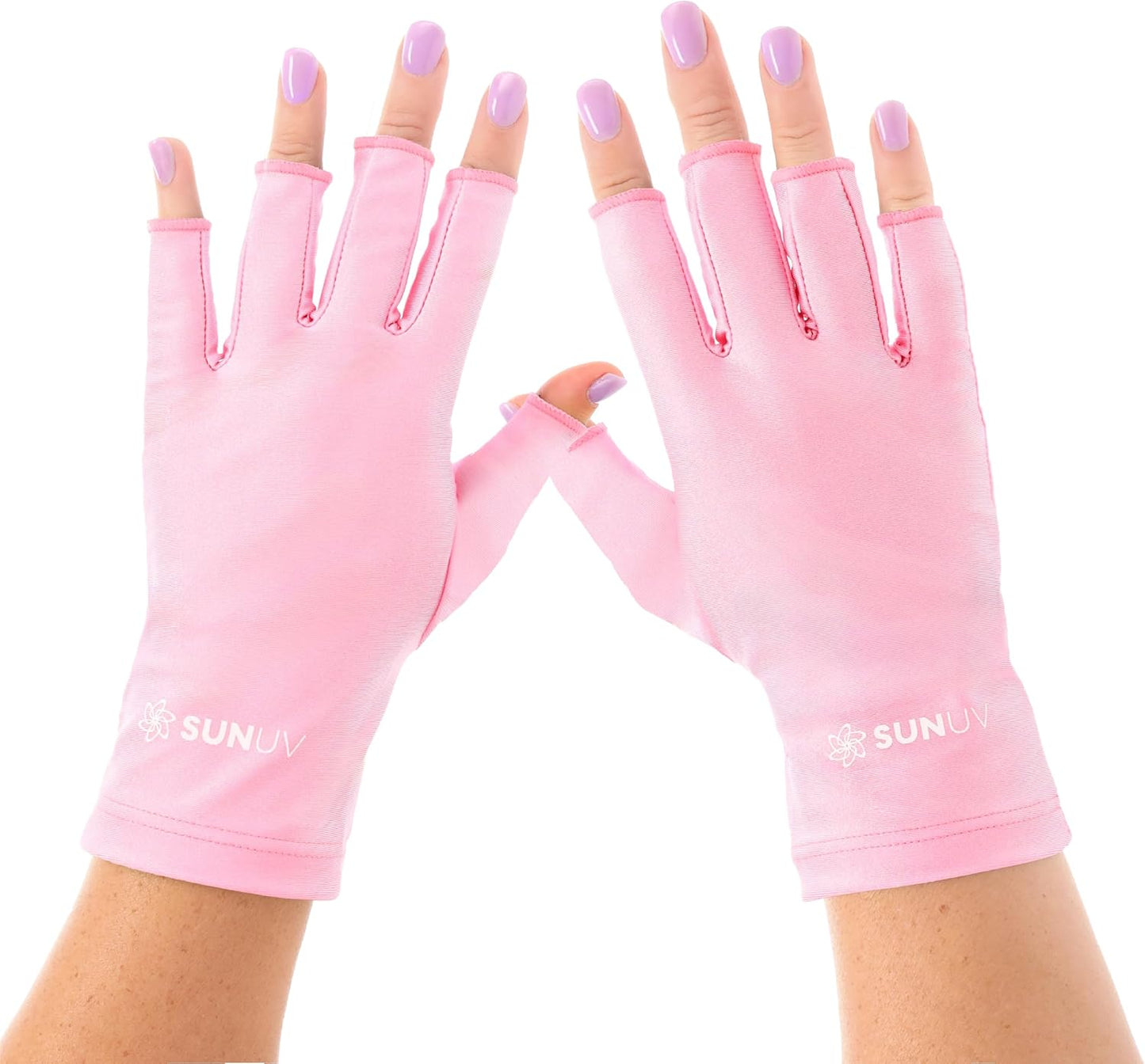 SUNUV LED Gloves for Gel Nails, UPF 50+ Anti UV Gloves for Gel Nail Lamp, Professional UV Gloves for Nail Techs